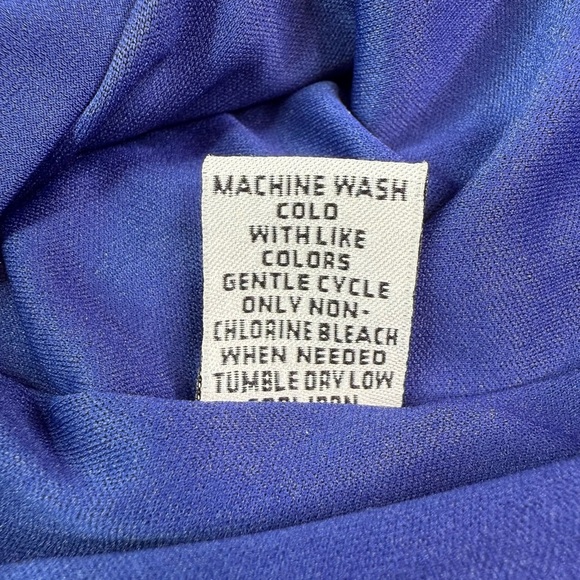 NWT Sangria Royal Blue Black Envelope Flap Dress Deep V Neck Size 12 - Picture 9 of 12